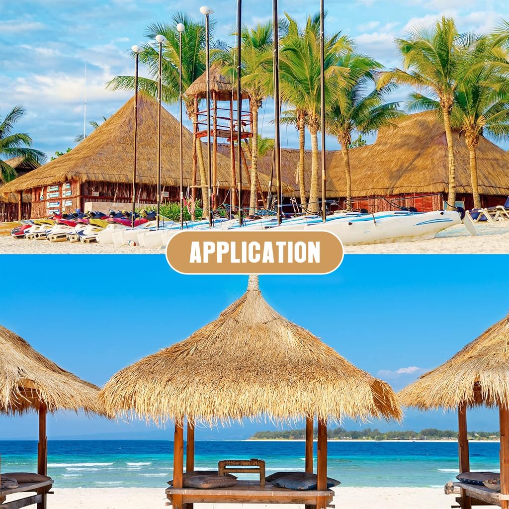 HASTHIP 3.3ft Artificial Thatch Trim for Roof Weather Resistant Yellowish Hawaii Thatch Trim Multipurpose Decorative Thatch Trim for Roof Edging, Tiki Bars, Interior Decor HASTHIP 3.3ft Artificial Thatch Trim for Roof Weather Resistant Yellowish Hawaii Thatch Trim Multipurpose Decorative Thatch Trim for Roof Edging, Tiki Bars, Interior Decor